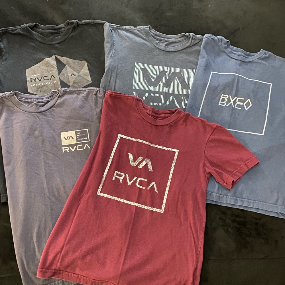 Lot of 5 boys size small RVCA shirts